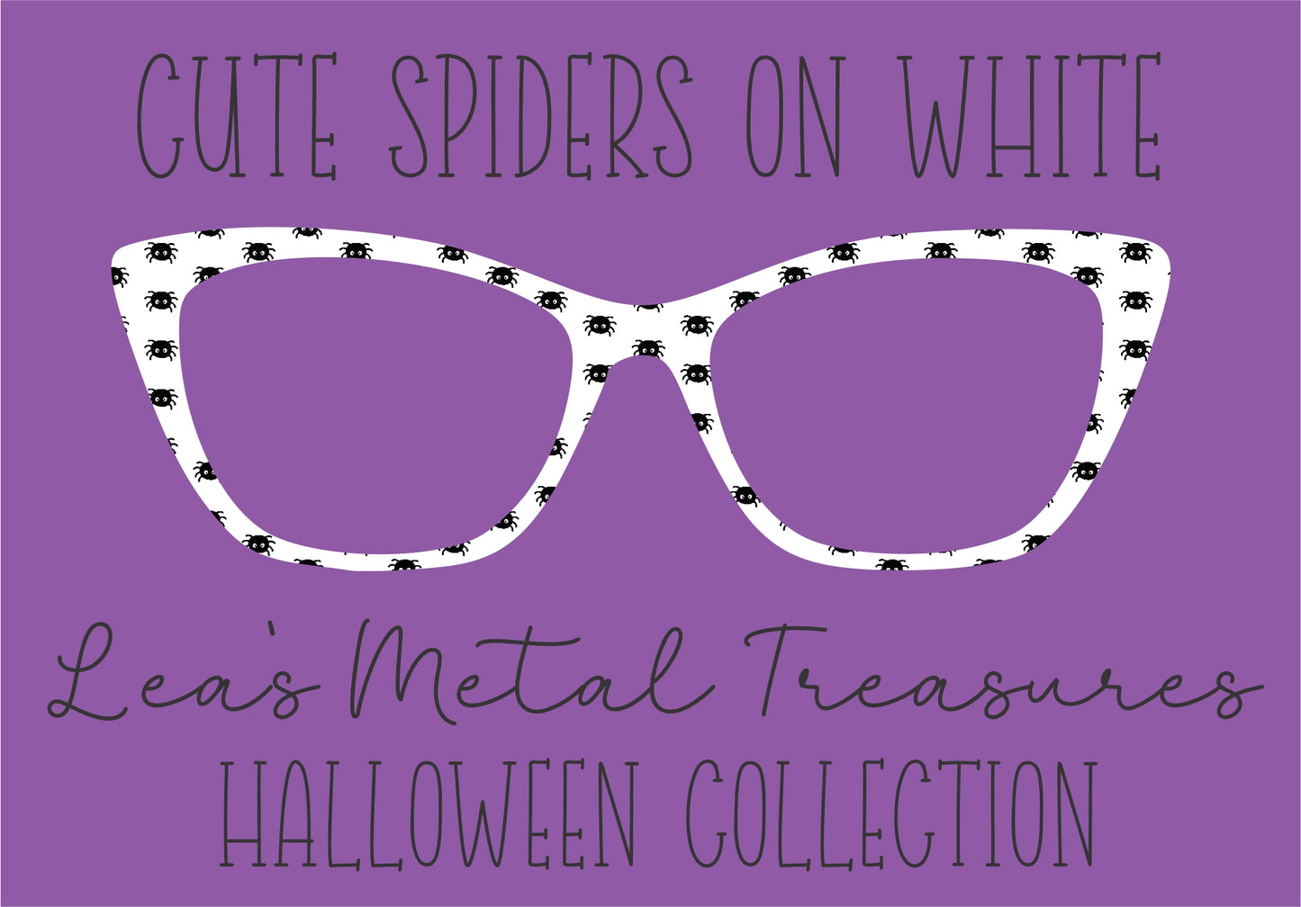 CUTE SPIDERS ON WHITE Eyewear Frame Toppers COMES WITH MAGNETS