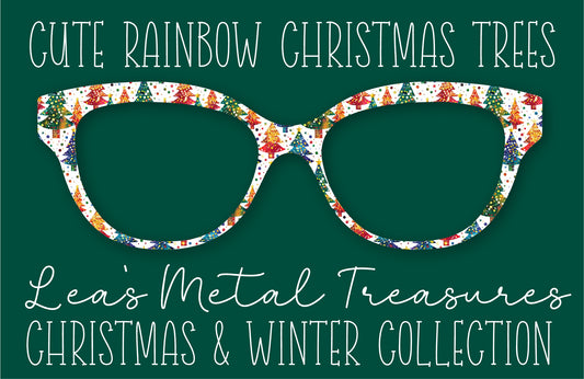 Cute Rainbow Christmas Trees Eyewear Frame Toppers COMES WITH MAGNETS