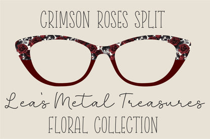 Crimson Roses Split Eyewear Frame Toppers COMES WITH MAGNETS
