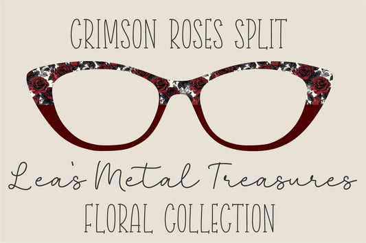 Crimson Roses Split Eyewear Frame Toppers COMES WITH MAGNETS