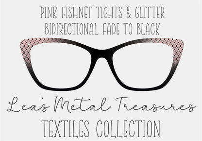 Pink fishnet tights glitter bidirectional fade to black Eyewear Frame Toppers COMES WITH MAGNETS