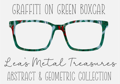 Graffiti on Green Boxcar Eyewear Frame Toppers COMES WITH MAGNETS