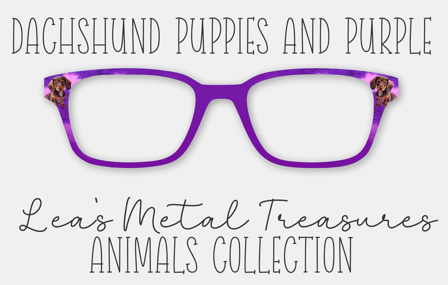Dachshund Puppies and Purple Eyewear Frame Toppers