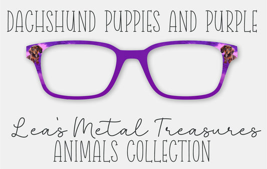 Dachshund Puppies and Purple Eyewear Frame Toppers