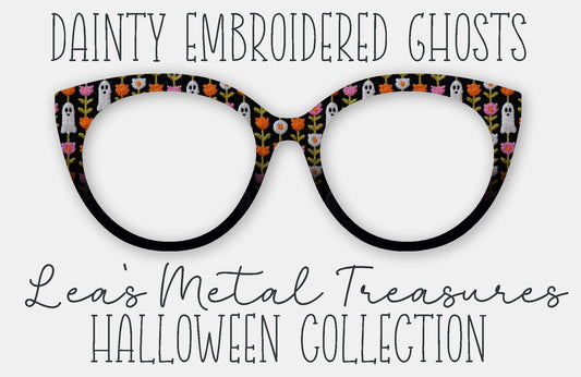 Dainty Embroidered Ghosts Magnetic Eyewear Frame Toppers - September 25 Topper of the Month