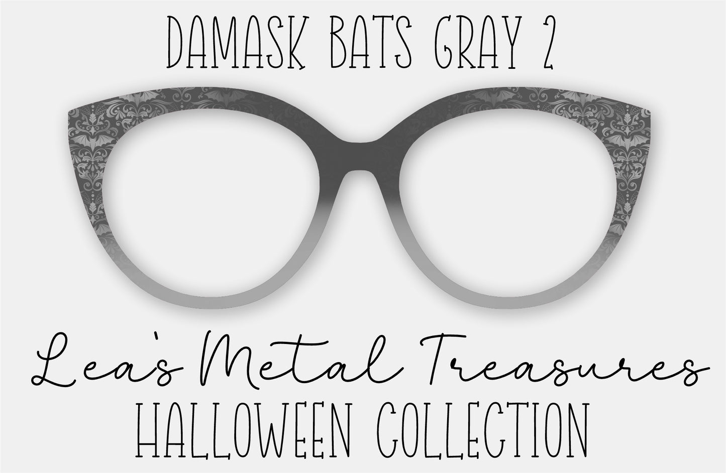 Damask Bats Grey 2 Eyewear Frame Toppers