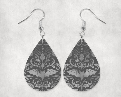 Damask Bats Grey 1 Eyewear Frame Toppers