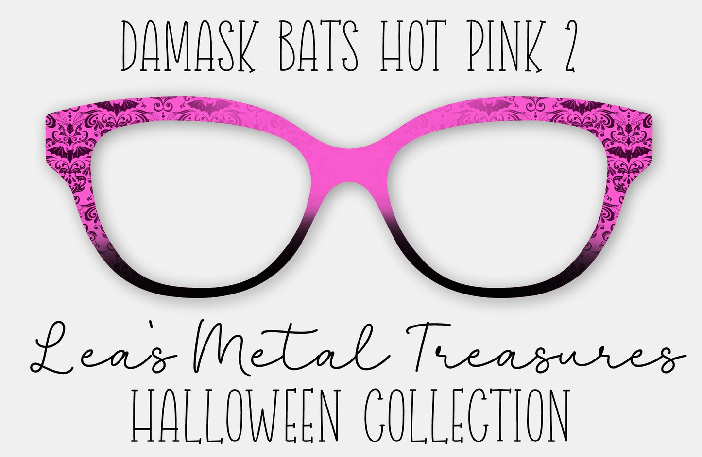 Damask Bats Hot Pink 2 Eyewear Frame Toppers
