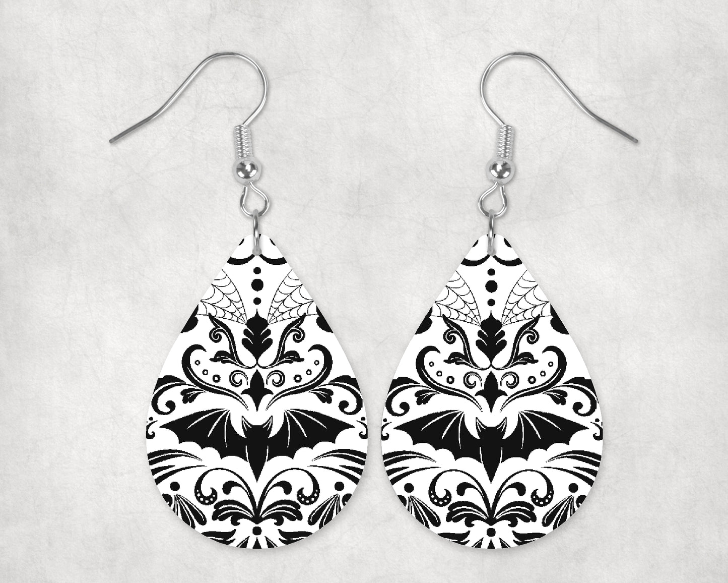 Damask Bats White 1 Eyewear Frame Toppers