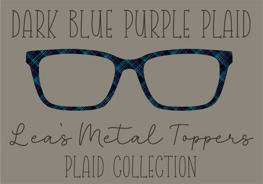 DARK BLUE PURPLE PLAID Eyewear Frame Toppers COMES WITH MAGNETS