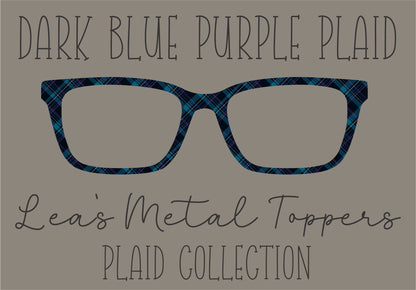 DARK BLUE PURPLE PLAID Eyewear Frame Toppers COMES WITH MAGNETS