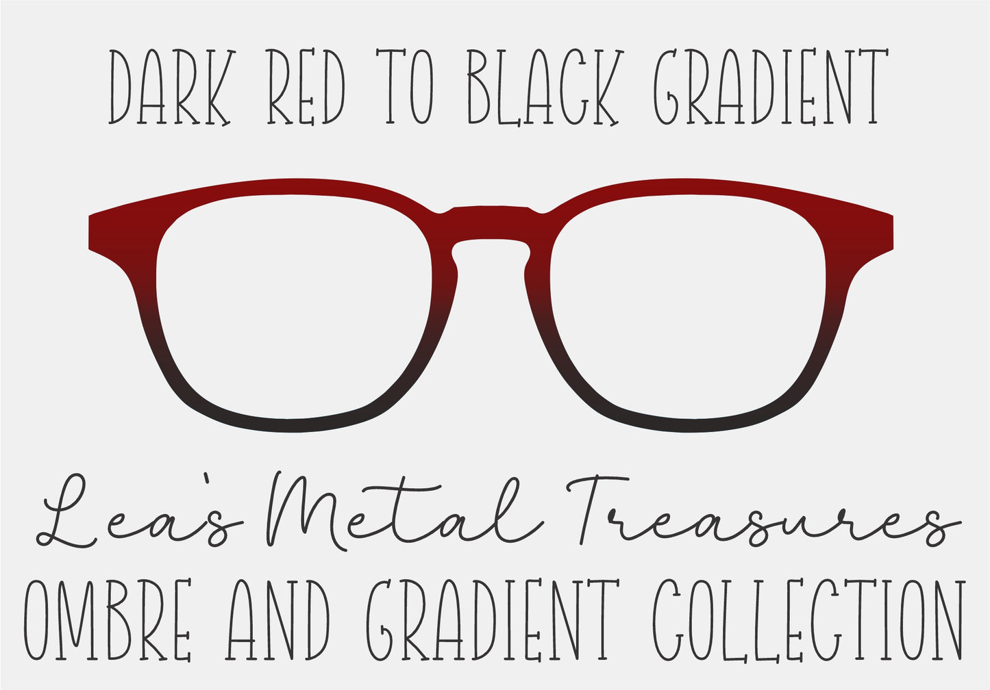 DARK RED TO BLACK GRADIENT Eyewear Frame Toppers COMES WITH MAGNETS