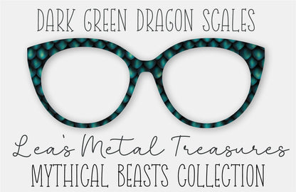 Dark Green Dragon Scales Eyewear Frame Toppers COMES WITH MAGNETS