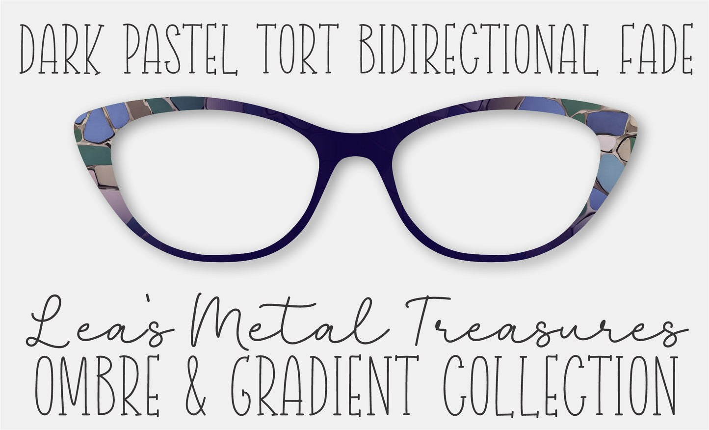 Dark Pastel Tort Bidirectional Fade Eyewear Frame Toppers COMES WITH MAGNETS