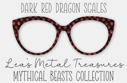 Dark Red Dragon Scales Eyewear Frame Toppers COMES WITH MAGNETS