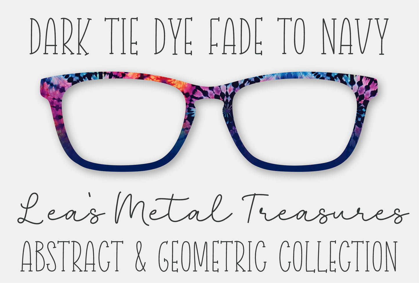 Dark Tie Dye Fade to Navy Eyewear Frame Toppers COMES WITH MAGNETS