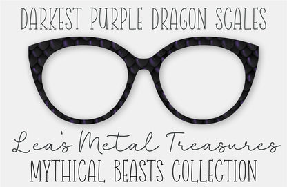 Darkest Purple Dragon Scales Eyewear Frame Toppers COMES WITH MAGNETS