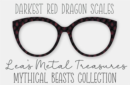 Darkest Red Dragon Scales Eyewear Frame Toppers COMES WITH MAGNETS
