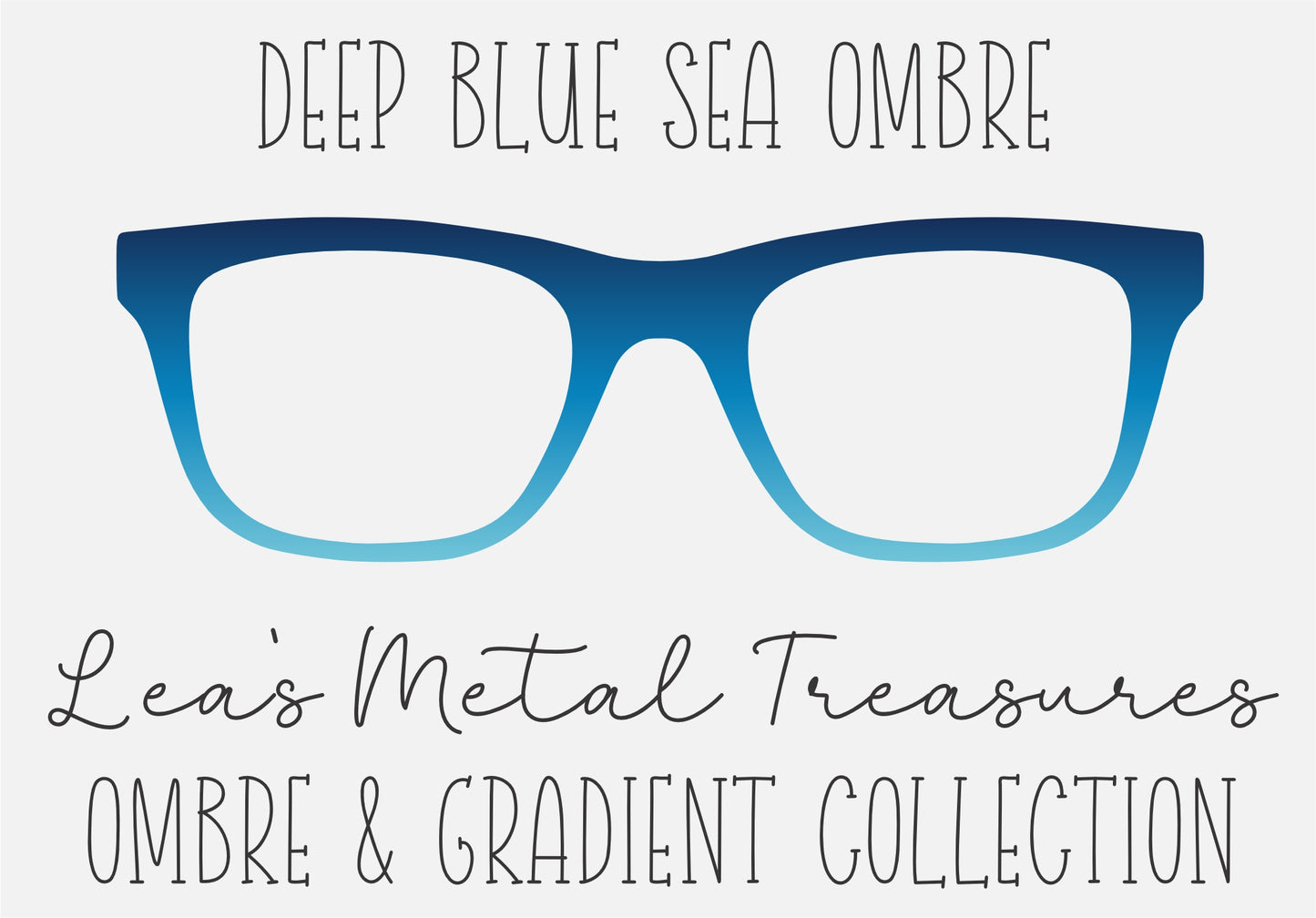 DEEP BLUE SEA OMBRE Eyewear Frame Toppers COMES WITH MAGNETS