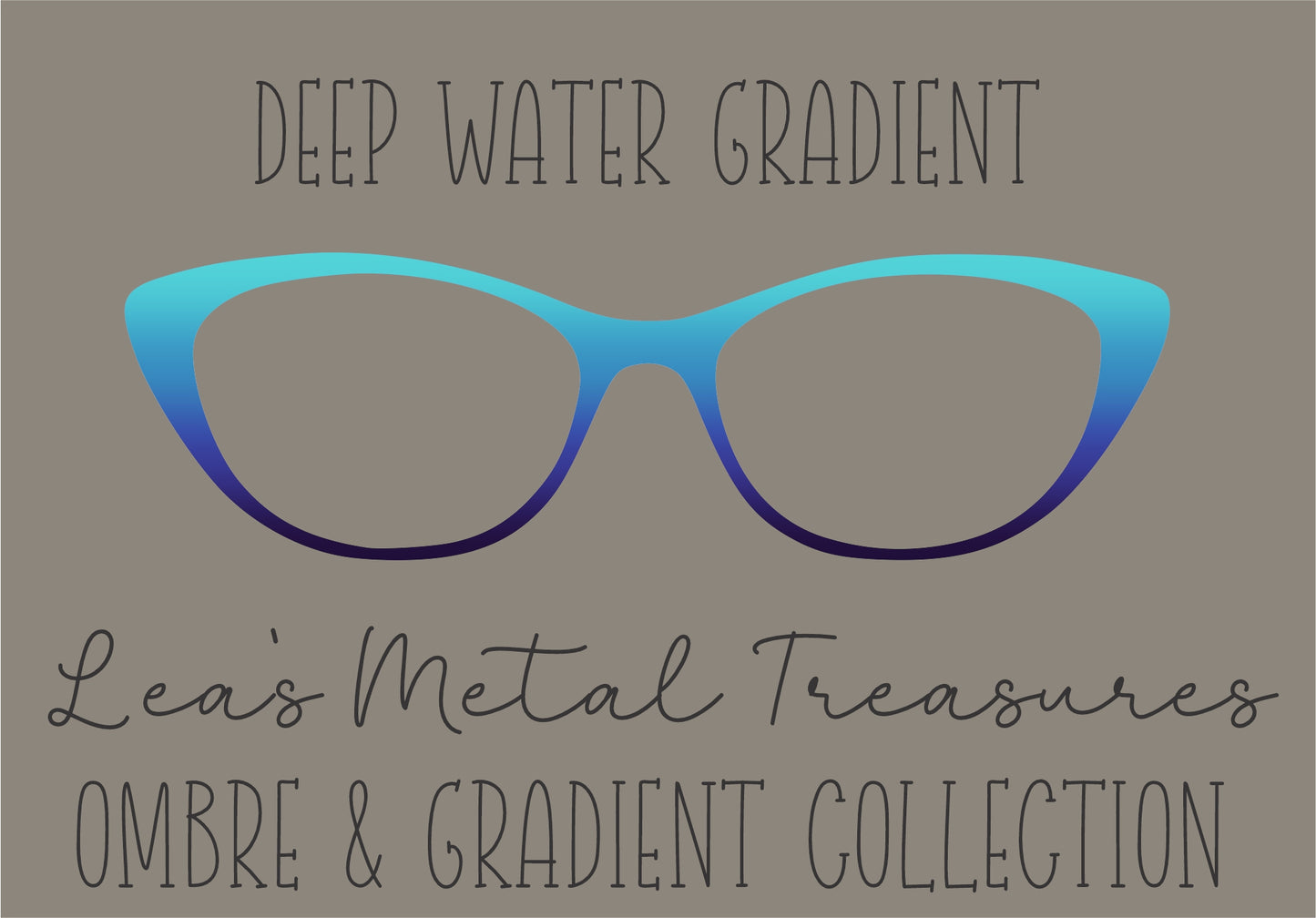 Deep Water Gradient Eyewear Frame Toppers COMES WITH MAGNETS