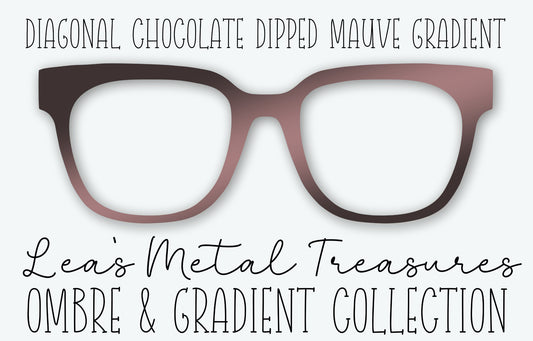 Diagonal Chocolate Dipped Mauve Gradient Eyewear Frame Toppers