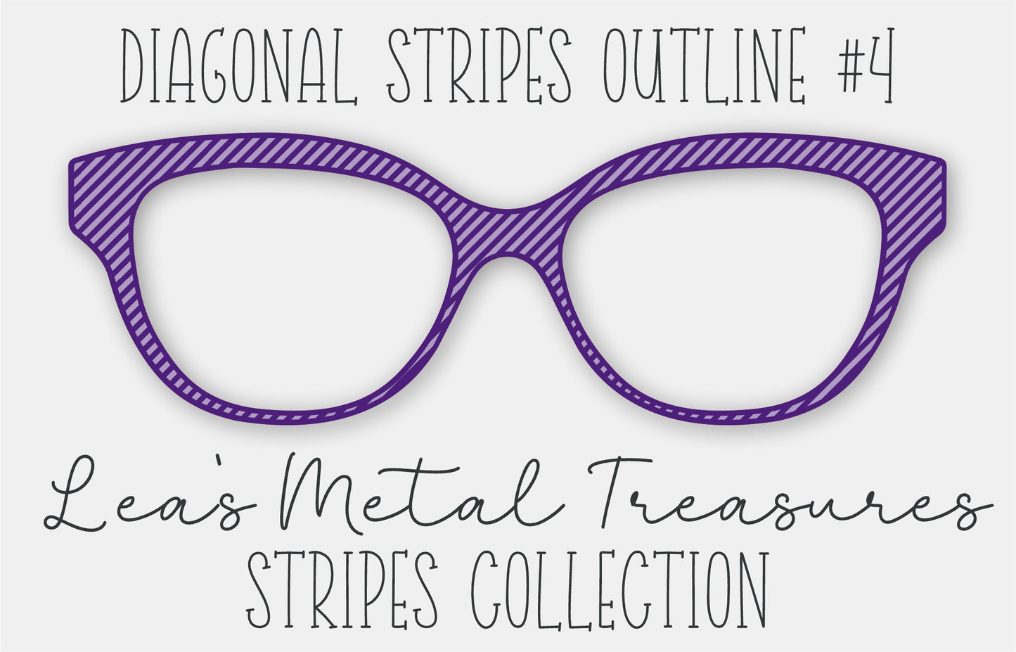 Diagonal Stripes Outline #4 Eyewear Frame Toppers