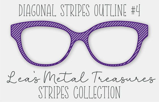 Diagonal Stripes Outline #4 Eyewear Frame Toppers