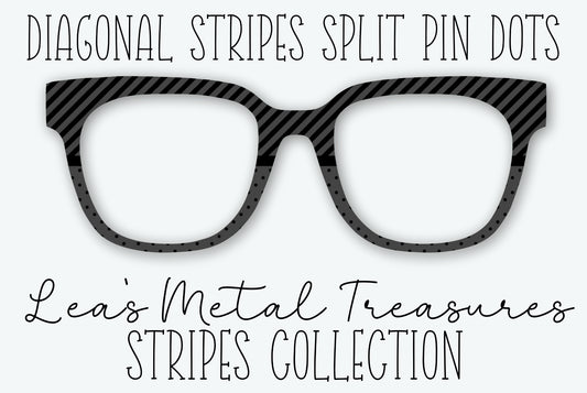 Diagonal Stripes Split Pin Dots Eyewear Frame Toppers