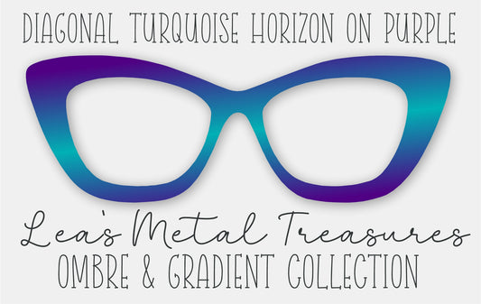 Diagonal Turquoise Horizon on Purple Eyewear Frame Toppers