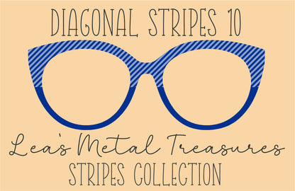 Diagonal Stripes 10 Eyewear Frame Toppers COMES WITH MAGNETS