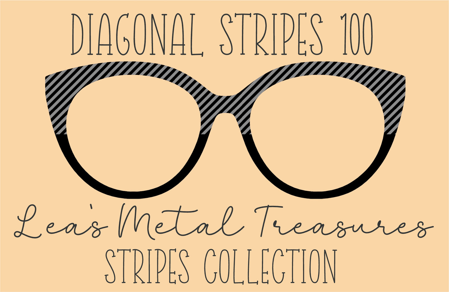 Diagonal Stripes 100 Eyewear Frame Toppers COMES WITH MAGNETS