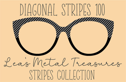 Diagonal Stripes 100 Eyewear Frame Toppers COMES WITH MAGNETS