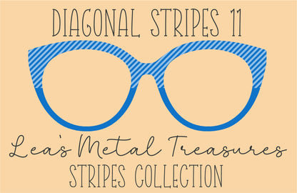 Diagonal Stripes 11 Eyewear Frame Toppers COMES WITH MAGNETS