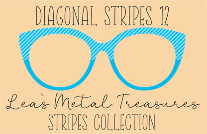 Diagonal Stripes 12 Eyewear Frame Toppers COMES WITH MAGNETS