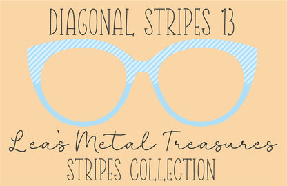 Diagonal Stripes 13 Eyewear Frame Toppers COMES WITH MAGNETS