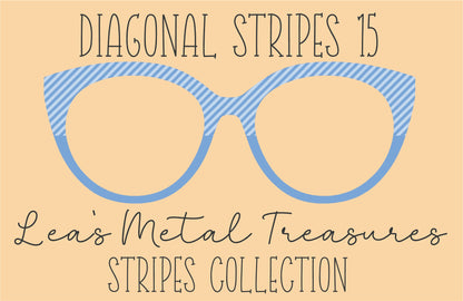 Diagonal Stripes 15 Eyewear Frame Toppers COMES WITH MAGNETS