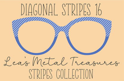 Diagonal Stripes 16 Eyewear Frame Toppers COMES WITH MAGNETS