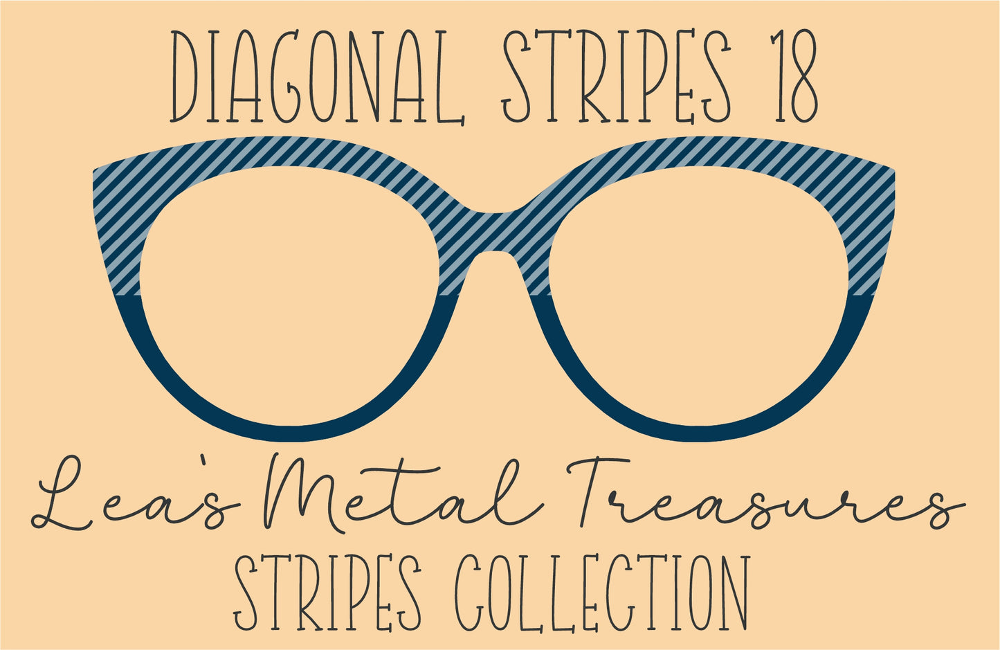 Diagonal Stripes 18 Eyewear Frame Toppers COMES WITH MAGNETS