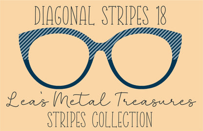 Diagonal Stripes 18 Eyewear Frame Toppers COMES WITH MAGNETS