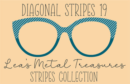Diagonal Stripes 19 Eyewear Frame Toppers COMES WITH MAGNETS