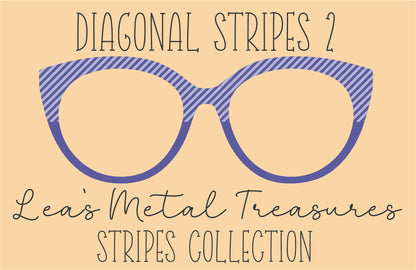 Diagonal Stripes 2 Eyewear Frame Toppers COMES WITH MAGNETS