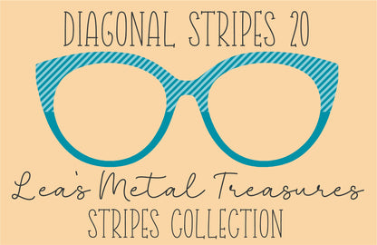 Diagonal Stripes 20 Eyewear Frame Toppers COMES WITH MAGNETS