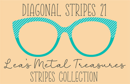 Diagonal Stripes 21 Eyewear Frame Toppers COMES WITH MAGNETS