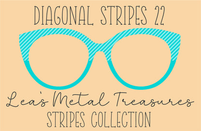Diagonal Stripes 22 Eyewear Frame Toppers COMES WITH MAGNETS