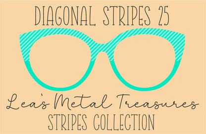 Diagonal Stripes 25 Eyewear Frame Toppers COMES WITH MAGNETS