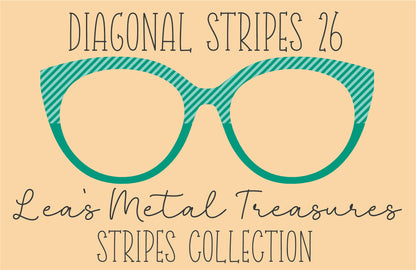 Diagonal Stripes 26 Eyewear Frame Toppers COMES WITH MAGNETS