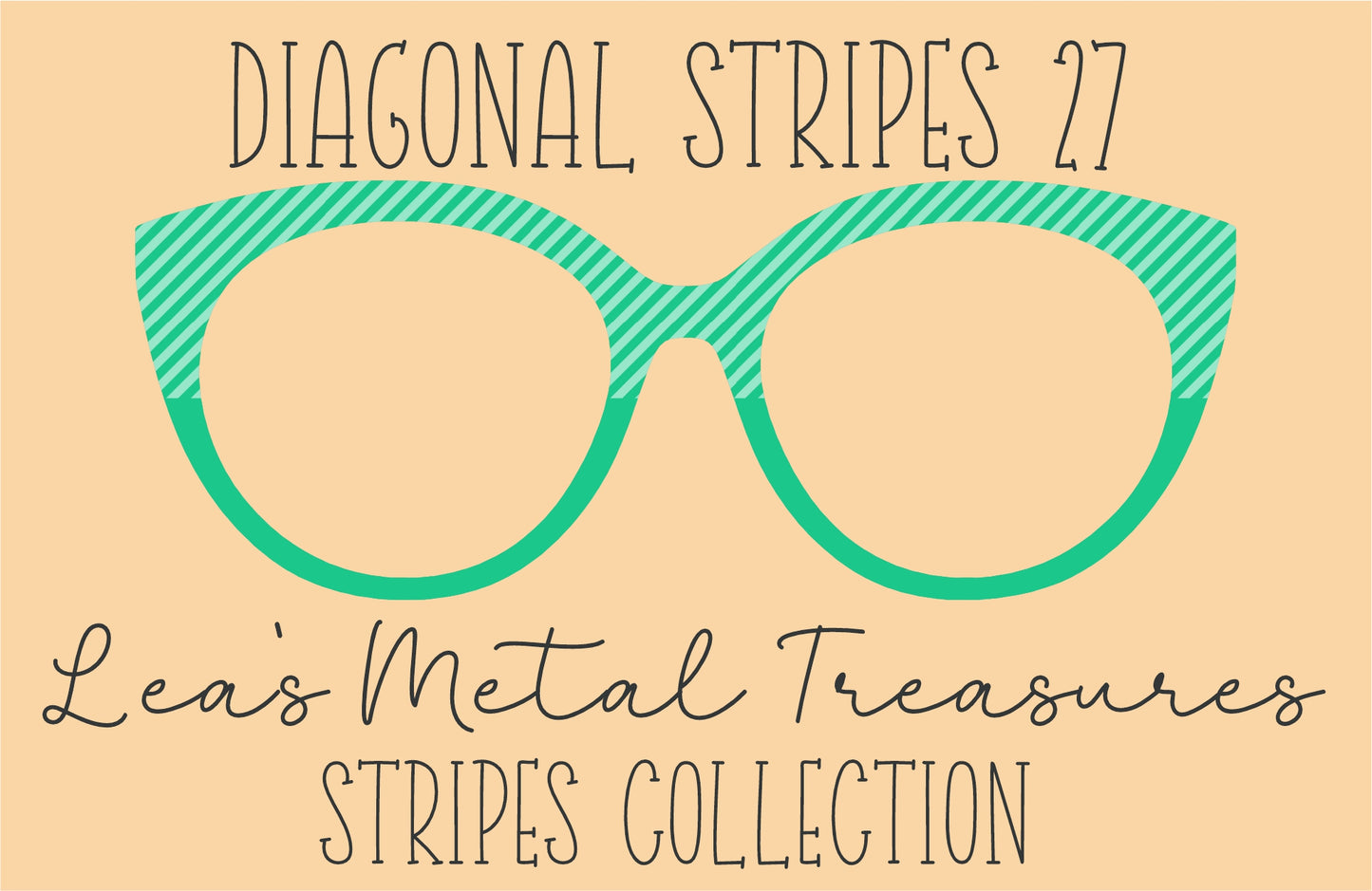 Diagonal Stripes 27 Eyewear Frame Toppers COMES WITH MAGNETS