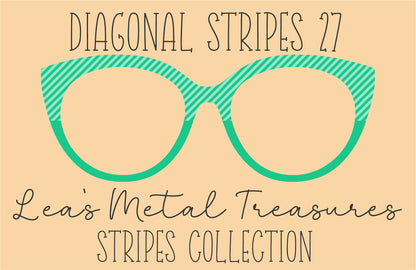 Diagonal Stripes 27 Eyewear Frame Toppers COMES WITH MAGNETS