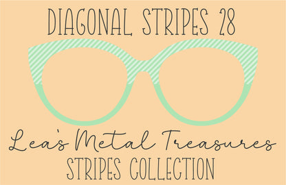 Diagonal Stripes 28 Eyewear Frame Toppers COMES WITH MAGNETS