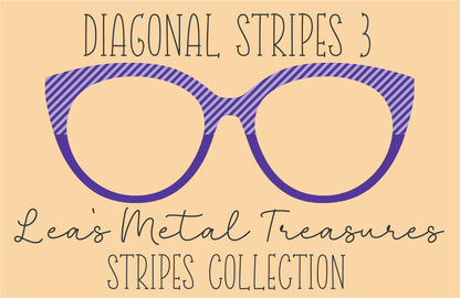 Diagonal Stripes 3 Eyewear Frame Toppers COMES WITH MAGNETS